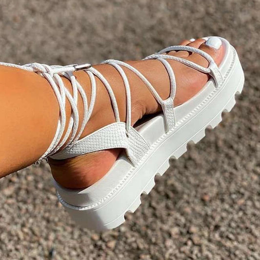 Gladiator Lace Up Wedge Sandals for Ladies
