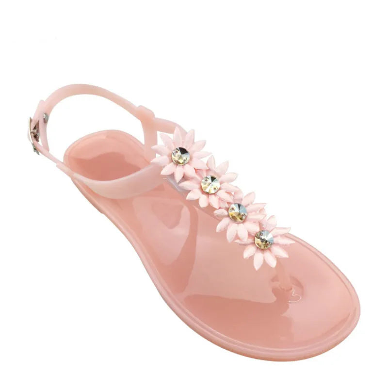 Flower Crystal Beach Sandals